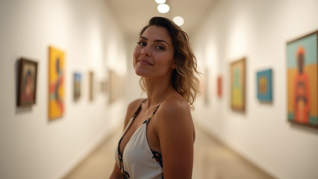 Galería de arte con obras de artistas emergentes